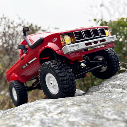 RC Rock Crawler 4x4 WPL C24 RC Truck Off Road RTR 1/16 Scale Remote Control Crawler All Terrain with Proportional Throttle Steering 2.4 GHz Led Light Hobby Toy Adult