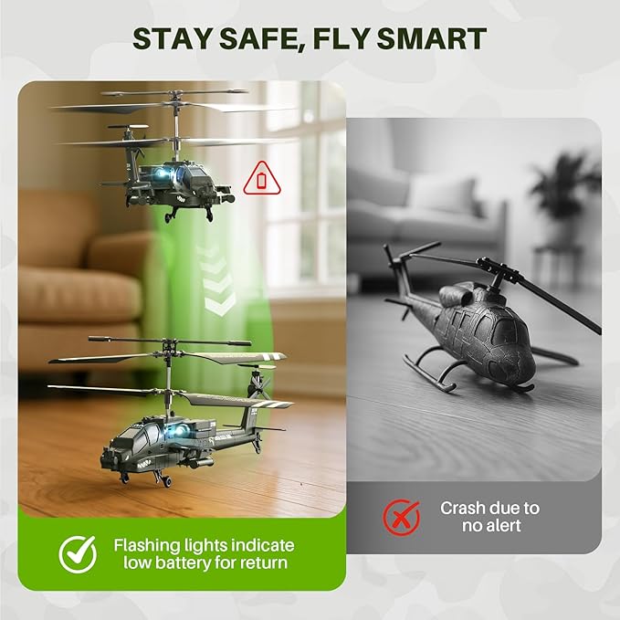 SYMA RC Helicopters S51H Remote Control Helicopter 2.4GHz Military Army Toys for Boys Girls Kids with Altitude Hold One Key Take Off/Landing LED Light Low Battery Reminder