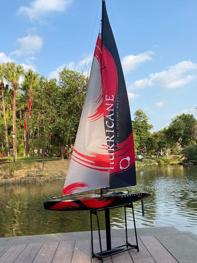 84” Inch Remote Control Boat RC Pre-Assemble Sailboat Accessories Kits 2.4G Electric Boat Sail Watercraft for Adults Boys (L)