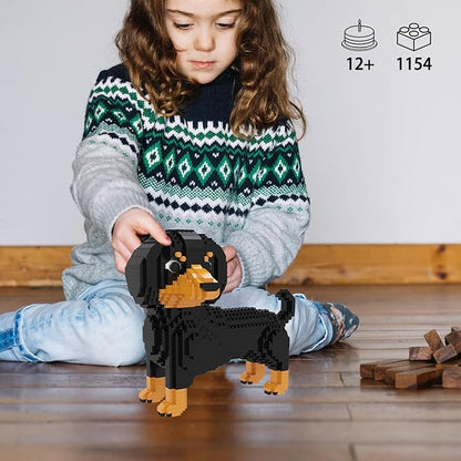 Larcele Micro Building Blocks Set DIY Mini Building Toy Bricks for Age Over 12 Years 1154 Pieces KLJM-02 (Dachshund 2)