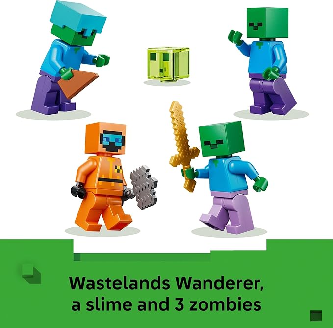 LEGO Minecraft Zombie Dungeon Building &amp Pretend Play Toy for Boys &amp Girls - Video Game Playset &amp Toy Figures for Kids Ages 8+ - W/Wandering Wastelands Minifigure - Gift Idea for Birthday