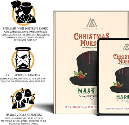 Masters of Mystery Victorian Christmas Murder Mystery Dinner Party Game – Holiday Whodunnit Party Game for Adults – 4–20 Players