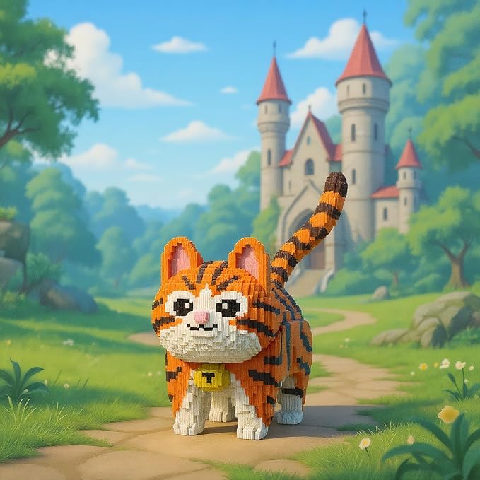 Orange Cat Micro Mini Building Block Sets for Adults No Compatible with Lego 6470PCS Pet Building Toys for Home &amp Office Decor MOC 3D Creative Model Gifts for Christmas