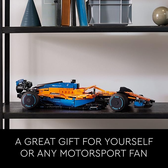LEGO 42141 Technic McLaren Formula 1 2022 Replica Race Car Model Building Kit F1 Motor Sport Set Birthday Gift Idea for Adults Men Women Him Her Husband Collectible Home Decor