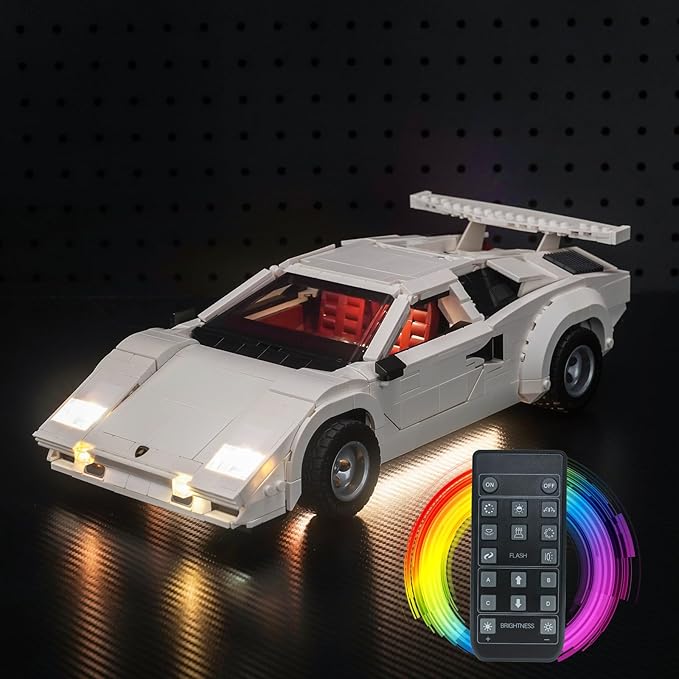 Upgraded Led Light Kit for Lego Lamborghini Countach 5000 Quattrovalvole Building Set RC Version Compatible with Lego 10337 (Model Not Included)