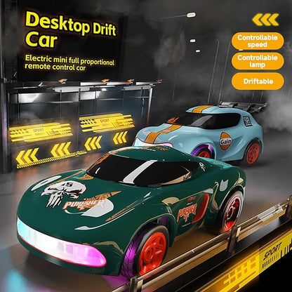 Mini RC Car 1:64 Scale Supercar Toy Car &amp Remote Control Integrated Design 26km/h High Speed Fun MINI RC Vehicle. (Green)