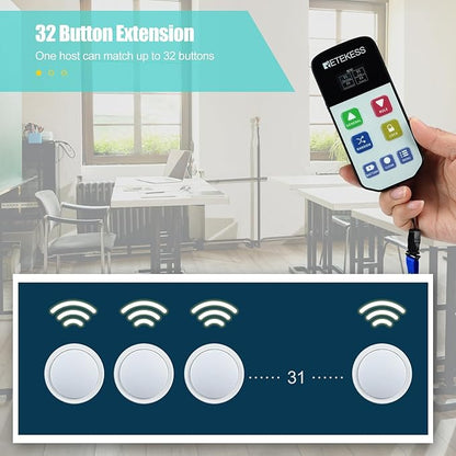 Retekess TM102 Wireless Buzzers for Classroom 10 Players Family Feud Buzzers Large Buttons Show Who Buzzed First Quiz Bowl Answer Buzzers for Game Night School