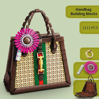 KAZI Purse Building Set Handbag Model Building BlocksPurses to Build for WomenGifts for Adults for Anniversary and Valentines DayMothers DayChristmas