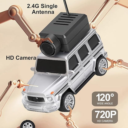 WLtoys Mini RC Car 1:64 Scale FPV RC Drift Car with 720P HD Camera WiFi App Control with Gyro First Person Perspective Mini Racing Toys for Teens and Adults(Sliver)