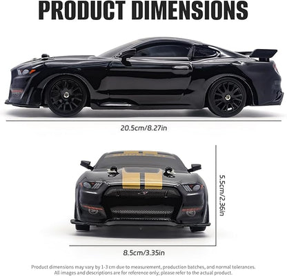 RC Drift Car 1:24 Scale Remote Control Cars Vehicle for Kids 2.4GHz 20KM/H 4WD High Speed RC Cars with LED Light Two Batteries &amp Drifting Tires Racing Sport Toy Car for Adults Boys Girls 8602BK