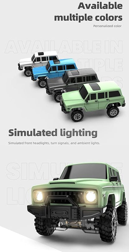 SNICLO 1:64 Mini 4WD RC Off-Road Car 2.4G Full Proportional Control Metal Driveshaft Multi-Link Chassis Independent Suspension RTR Electric Climbing Vehicle(Grey/RTR Version)