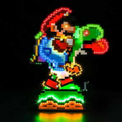 Upgraded Led Light Kit Compatible with Lego Super Mario World - Mario &amp Yoshi Building Set Lights Decoration Compatible with Lego 71438 (Model Not Included)