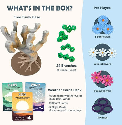 Bloomchasers: 3D Tree-Building Strategy Board &amp Card Game | Perfect for Family &amp Friends | 1-4 Players Ages 12+