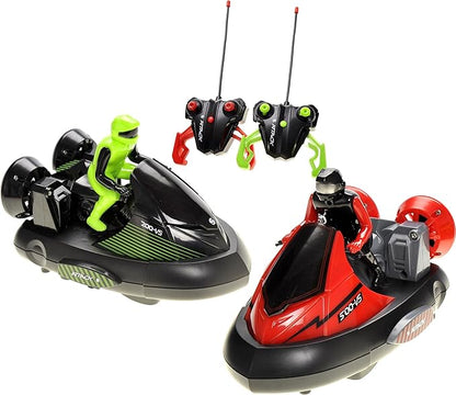PowerTRC Remote Control Bumper Cars for Kids RC Stunt Battle Race Cars for Boys 2 Sets Players with Ejecting Drivers Crash Sound Effects Christmas Birthday Gift