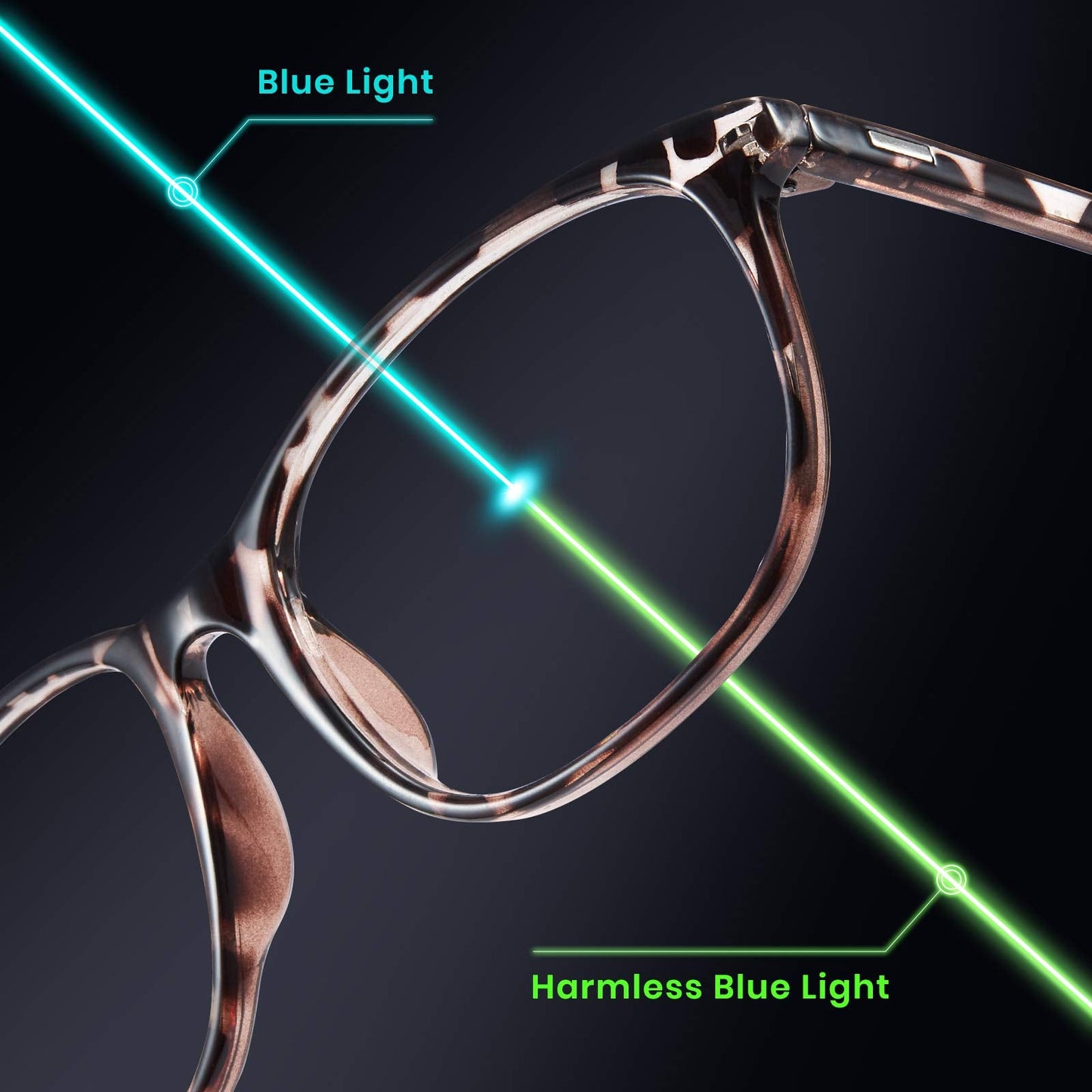 Cyxus Blue Light Blocking Glasses Women Men Computer Gaming Square Glasses UV400 Protection Anti Eyestrain