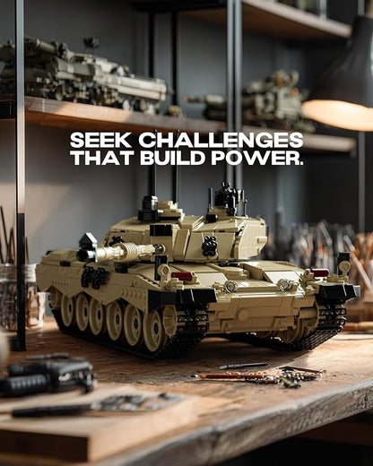 Nifeliz Challenger 2 Tank Model Set British Main Battle Tank Building Set for Adults Military Building Model for Build and Display Collectible Gift for Military Enthusiasts (1761 PCS NF10344)