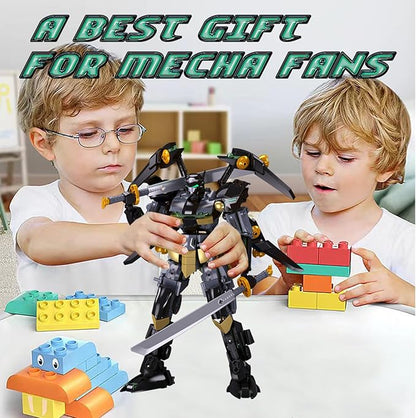 Mech Building Sets Black Robot Mecha Building Kit with Two Knife Collectible Gift for Teens Boys 8+ Compatible with Lego Mech Set 534 PCS