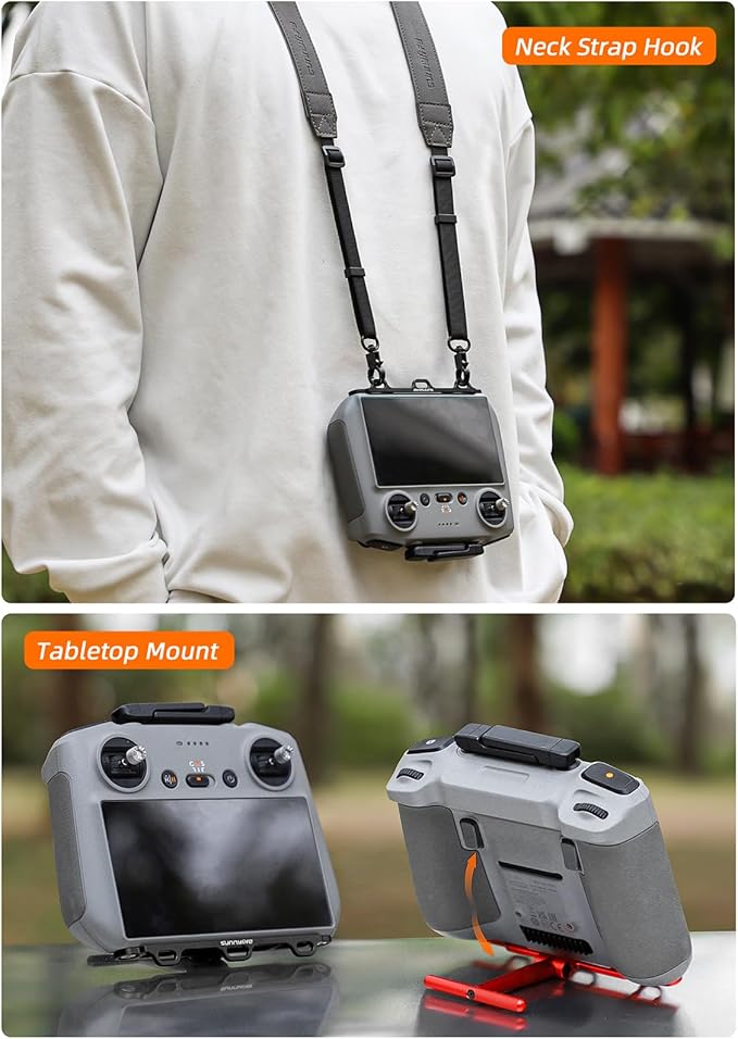 for DJI Remote Controller Bracket with Controller Lanyard Neck Strap 3 Hook Aluminum Alloy Bracket for DJI Flip Mini 4 Pro Air 3 Mini 3 Pro Mavic 3 Pro Accessories For Dji Rc/Rc 2