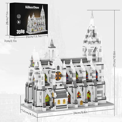 Miniature Building Blocks Cologne Cathedral Model Set (3598 Pieces) - Building Toys Suitable for Children and Adults as Gifts