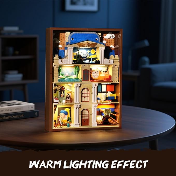 Artworks Painting Frame Building Set with Lights Artistic Painting Building Brick for Home Office Decor Collectible Art Building Block Kit for Adults Boys Girls Ages 12+ (Not Wall-Mountable)