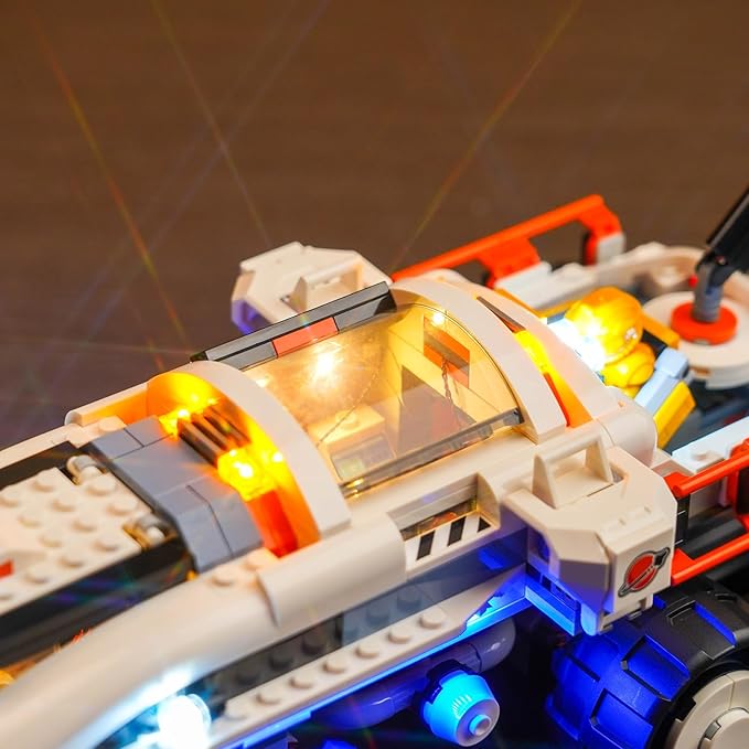 Upgraded Led Light Kit for Lego Command Rover and Crane Loader Outer Space Building Set Remote Control Version Compatible with Lego 60432 (Model Not Included)