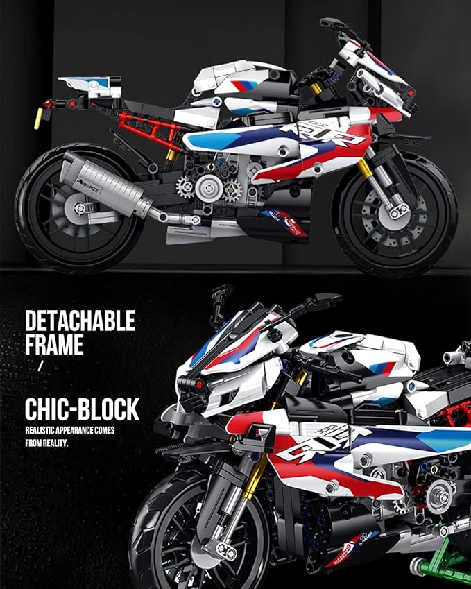 dOvOb Motorcycle 1000 RR Model Building Blocks Set 912 Pieces Bricks MOC Toys as Gift for Kids or Adult