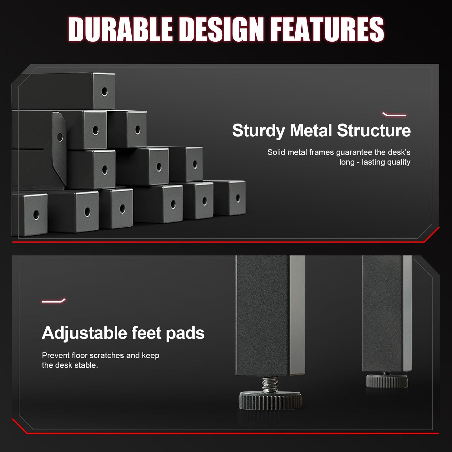 GTRACING 55 Inch Gaming Desk with LED Lights, Large Computer Desk with Mouse Pad for Home Office, T-Shaped Carbon Fibre Surface PC Game Workstations with Headphone Hook