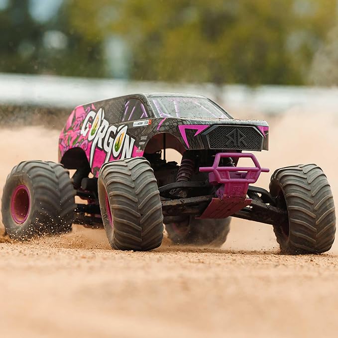 ARRMA RC Truck 1/10 Gorgon 2 Wheel Drive RTR Brushed Monster Truck Battery &amp Charger Included Purple ARA3230ST4