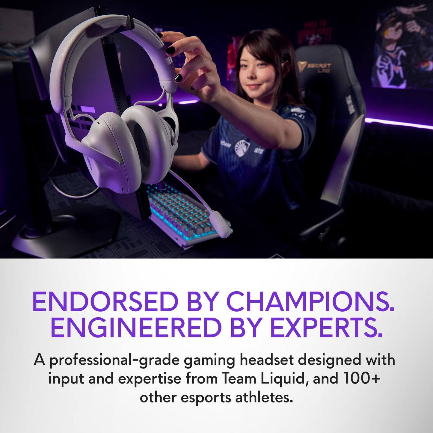 Alienware Pro Wireless Gaming Headset - Wired/Wireless, Bluetooth 5.3, 15 Minute Fast Charging, Audio Output 20 Hz, Battery Talk Time (ANC on) Up to 24 Hrs (Bluetooth), Lunar Light