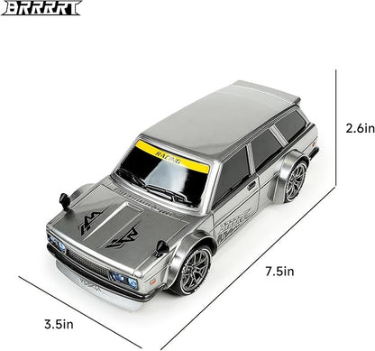 BRRRRT 4WD High Speed RC Drift Car1:24 Remote Control Car20KM/H Mini RC Drift Car with LED LightsAdjustable High Speed/Low Speed Drift CarExtra Drifting TiresBirthday Gifts for Kids Gift 6+