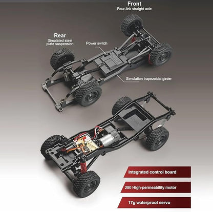 RC Truck 1/12 RC Rock Crawler MN-82 Pro 4x4 Off Road RC Pickup Truck 2.4GHz Full Proportional All Terrain Remote Control Car RTR with LED Lights and 2 Batteries for Adults