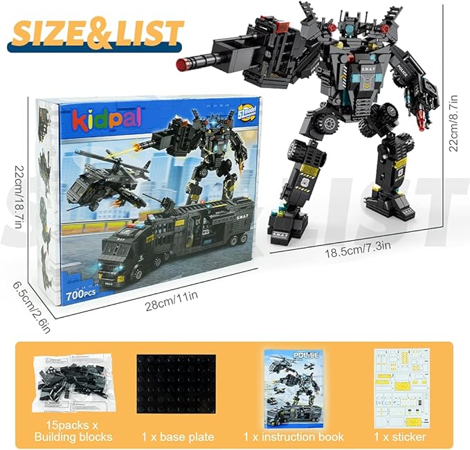 iloveee 51 in 1 Robot STEM Building Blocks Toys for Boys Age 8-12 Educational Learning Building Bricks Truck Kit Gifts for 6 7 8 9 10 11 13 Years Old Kids Engineering Erector Set 700PCS…