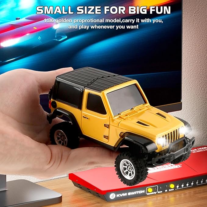 1:36 Mini RC Crawler JIABAILE 3602 4WD Off-Road RC Truck with 2.4G Remote Battery &amp Lights RC Car Model RTR for Adults Hobby Gifts Toys (Blue)