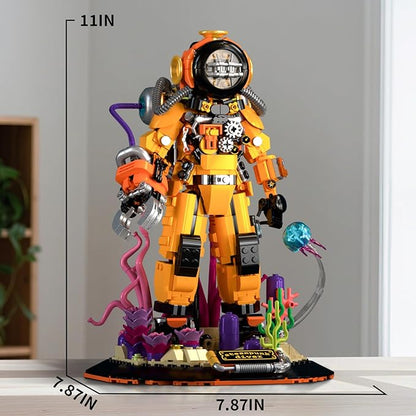 Steampunk Diver Building Set for AdultsDeep Sea Explorer Model ToysHome Office Decor Building Blocks with BaseSTEM Gift for Teen 14+(1287 Pieces)