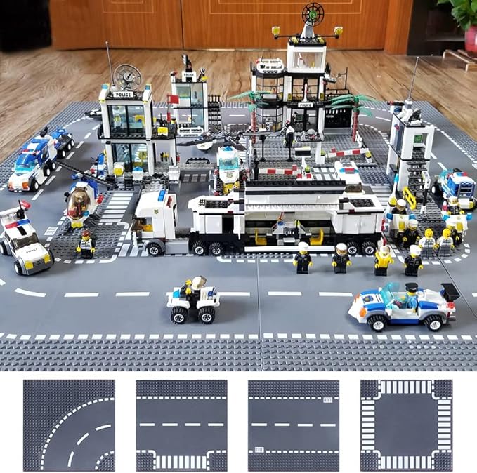 Road Base Plates for City Building Block 12 Street Plates 10x10 Road Baseplates