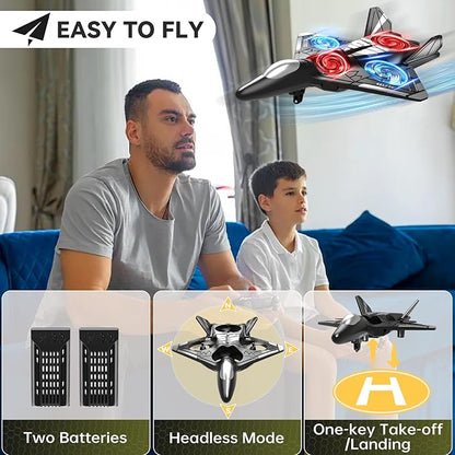 4DRC V31 RC Plane with Camera Foam Remote Control Drones with Camera for Kids Adults 8-12 12-16 Remote Control Airplane Fighter Jet with Light 360° Flip Fighter Jet Toy