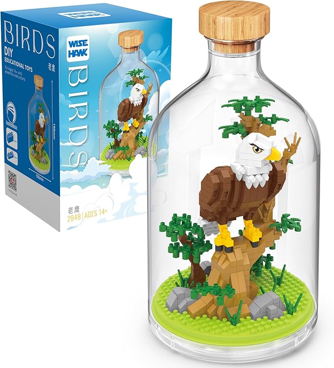 Creative Eagle Toy Building SetAdult Mini Animal Friend SetParty Favors Gift for FriendsAnimal Lover Office Home Decor Birds Building BlockNew Year Easter Birthday Gift for Family(Eagle)