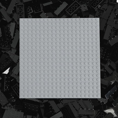 500 Piece Classic Building Bricks and 1 Gray Baseplate 2x4 Bricks Bulk Creative Building Toys Blocks Bulk for Kids Ages 6+ Black(Small Bricks 1.25x0.62x0.47 in)