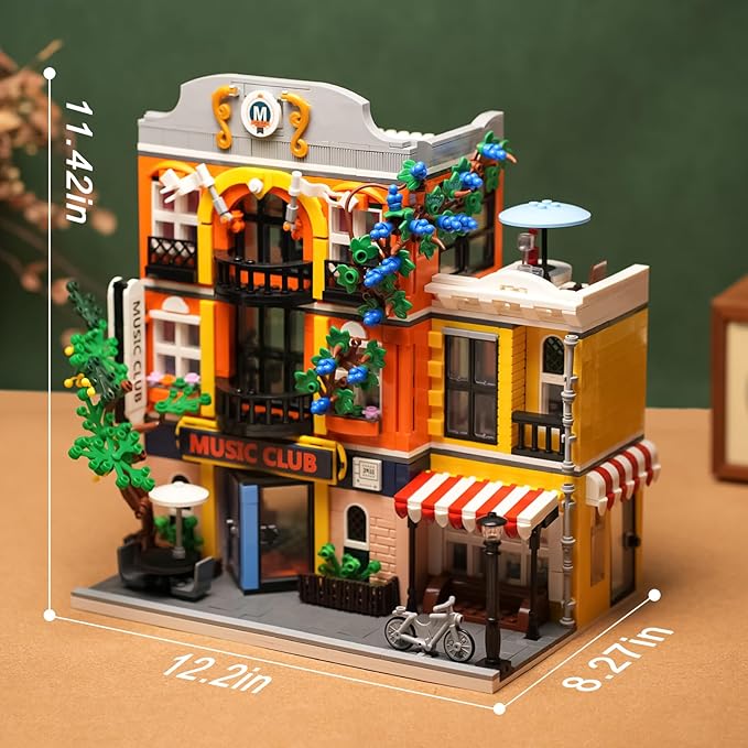 ENJBRICK Flowers City Jazz Club Building Sets for Adutls Architecture House Building Kit for Boys and Girls 8-14 Years 1683 PCS
