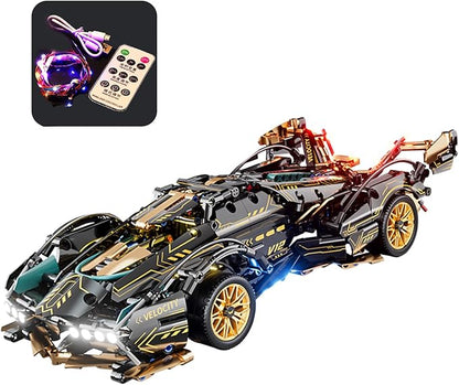 Sport Car Building Block Sets for AdultsRace Car with LED Lights Collectible 1:14 Model Scale Engineering Toy Birthday for Men Teens Boys 8+ 8-12 12-16 12 13 14
