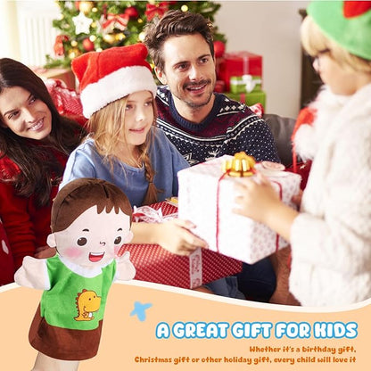 6 Pcs Family Hand Puppets 10 Inch Grandparents Mom &amp Dad Brother &amp Sister Plush Hand Puppet Toys Role-Play Toy Puppets for Kids Storytelling Imaginative Pretend Play Teaching Preschool(6 Fam