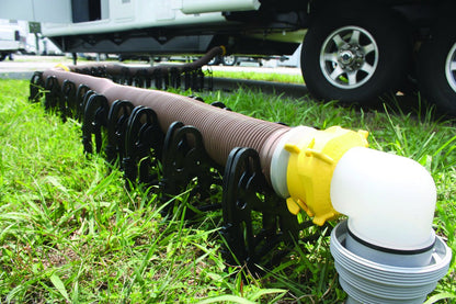Camco Revolution Sewer Hose Kit with 360 Degree Swivel Fittings and 4-in-1 Elbow Adapter, Universal Fit, 20 Feet (39634)