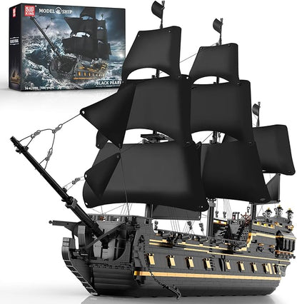 Mould King Pirates Ship Large Building Sets 13186 MOC Black Pearl Sailboat Construction Sets to Build Boat Sets for Adult Home Decor &amp Birthday Gifts for Teens 14+(5266PCS)
