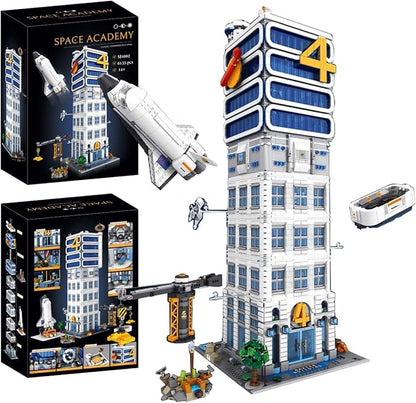 Skyscrapers Modular Building Blocks71cm Tall Four Heroes Tower Building Architecture Set -Space Academy Collectible Display Toy with Adults Sci-Fi MOC Construction Gift(6135pcs)