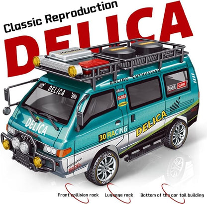 1:24 Scale RC Delica Van with Gearbox &amp Headlights 2.4Ghz Full Proportional 4WD RC Model Vehicle Remote Control Car for Adults &amp Hobbyists