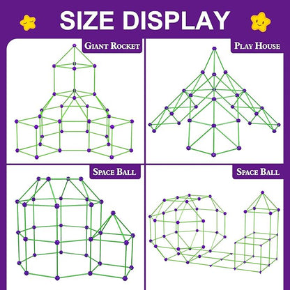 Glow In The Dark Fort Building Kit for KidsSTEM Construction Toys Educational Gift for 4 5 6 7 8 9 10 11 12 Years Old Boys and GirlsUltimate Creative Set for Indoor &amp Outdoors Activity140 Pcs