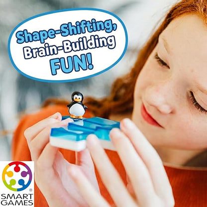 SmartGames Penguins on Ice – Sliding Logic Puzzle Game with 60 Challenges STEM Brain Teaser for Kids Ages 6+ Travel-Friendly Single Player Puzzle