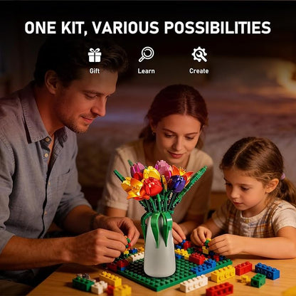 BRIKSMAX 2.0 Light Kit Compatible with Lego The Botanical Collection Tulip Bouquet 11501 Building Sets- LED Lighting Kits (Accessories Only) for Display Perfect Valentine's Gift &amp Collectors