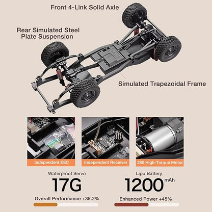 ARRIS MN82T 1/12 RC Rock Crawler Climbing Truck with Crane Hook Toyota LC794WD Off Road RC Car with LED Lights 2.4GHz Full Proportional Control RTF Toy Vehicle Gifts