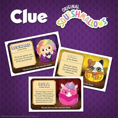 USAOPOLY CLUE: Squishmallows Board Game| Official Squishmallows Merchandise | Collectible Clue Game Featuring Cam Emily Leonard Lola and More